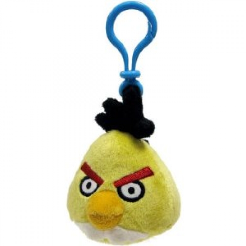 Angry Bird 'Yellow Clip On' 3 inch Plush Toy Decoration