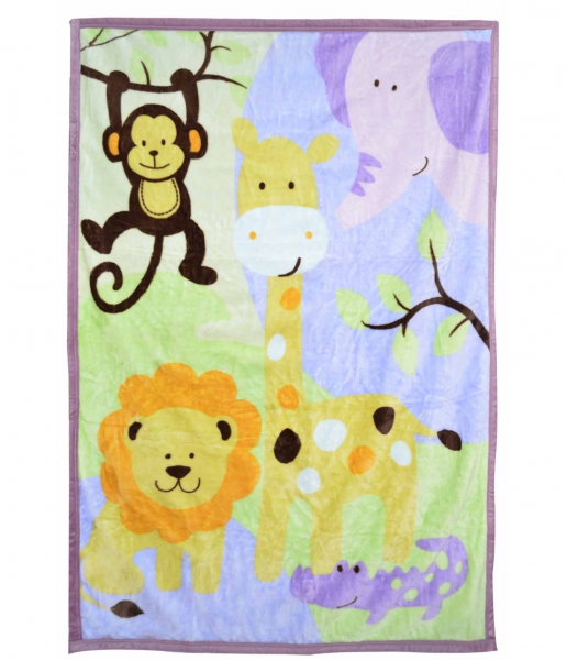Todd Baby 'Animal Safari' Panel Fleece Blanket Throw