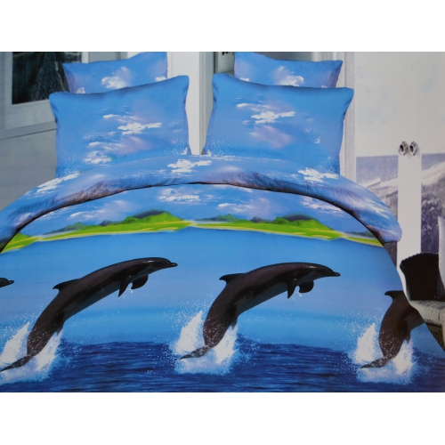 Sea Dolphin Half Set Bedding Double Duvet Cover