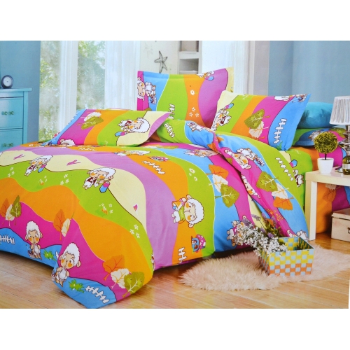 Sheep' S Day Time Activities Half Set Bedding Single Duvet Cover