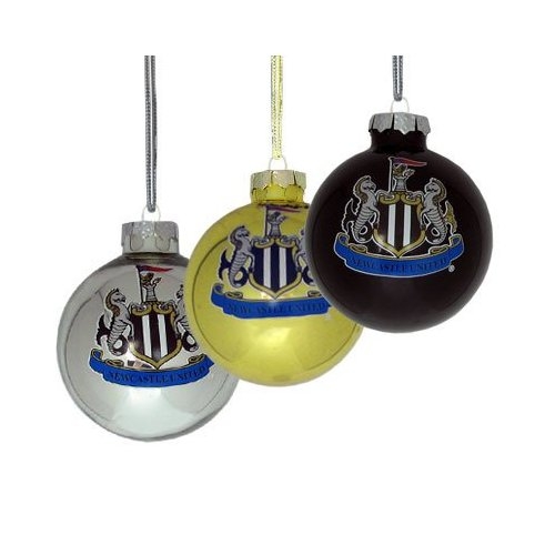 Newcastle United 3pack Fc Football Baubles Official Christmas
