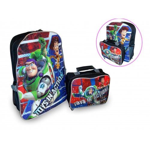 Disney Toy Story 'Toy In Action' Backpack with Lunch Bag School Rucksack