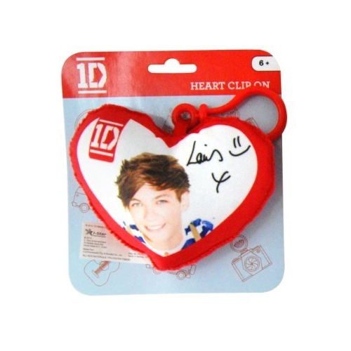One Direction 'Louis' Plush Heart Shaped Backpack Clip School Bag Rucksack