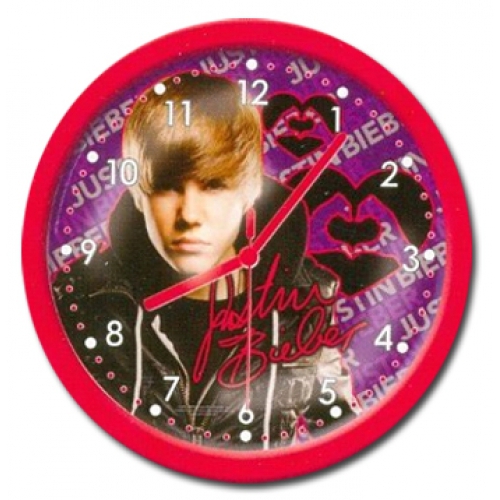Justin Bieber Pink Round Wall Clock