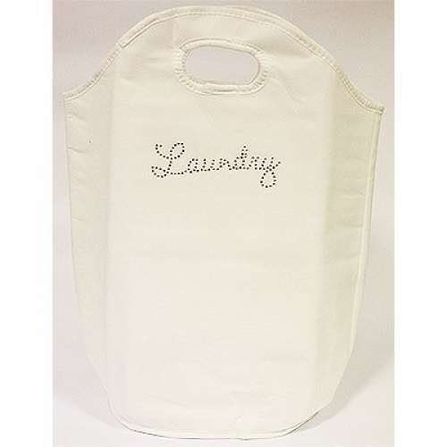 White Diamante Laundry Bag Bath