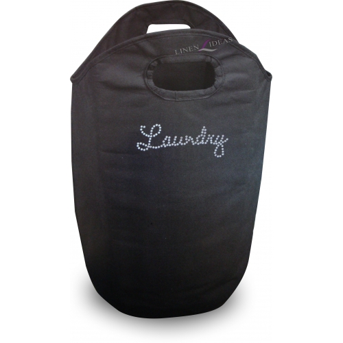 Black Diamante Laundry Bag Bath
