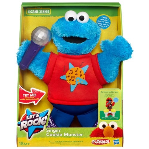 Sesame Street Let'S Rock ' Singing Cookie Monster' 10 inch Plush Soft Toy