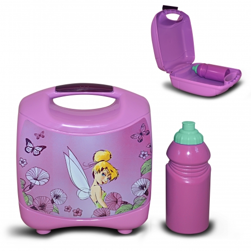 Disney Tinkerbell Fairies Galaxy 'Lilac' School Lunch Box with Bottle
