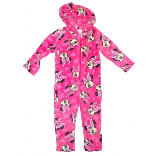 Disney Minnie Mouse Pink Hooded Suit Fleece 4 To 5 Years Jumpsuit