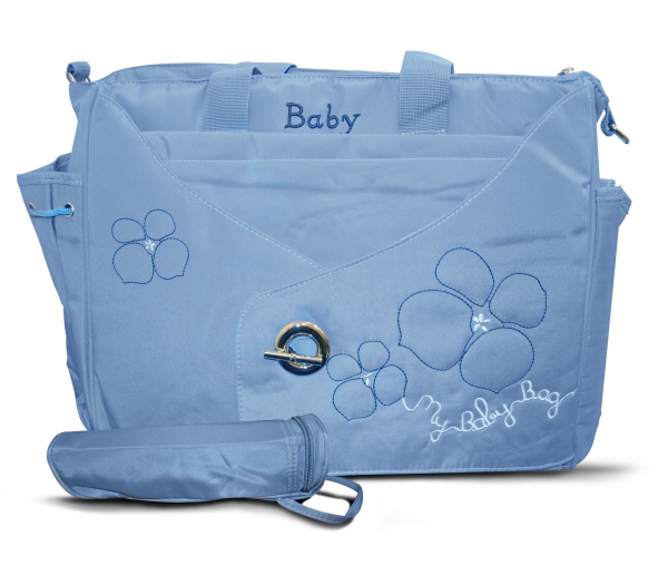 Non Branded Buckle 3 Pc Blue Nappy Changing Bag Baby Care
