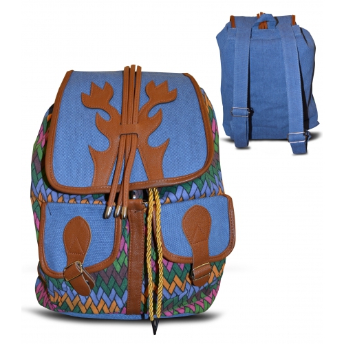 Non Branded Multi Stripe Backpack School Bag Rucksack