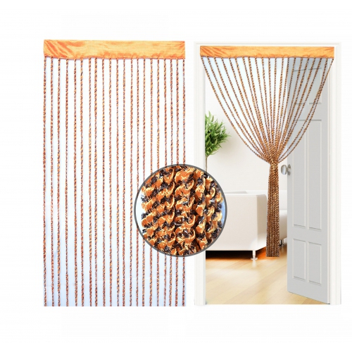 Non Brand String Curtain Orange Single Panel Pair