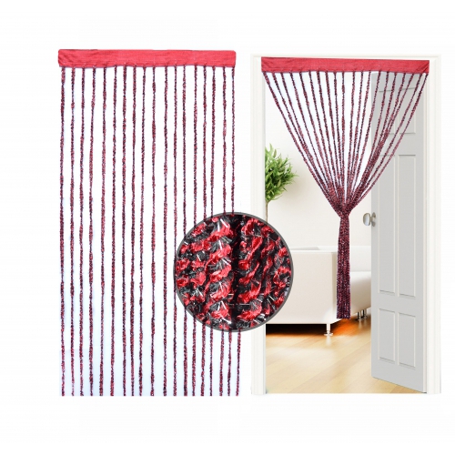 Non Brand String Curtain Red Single Panel Pair