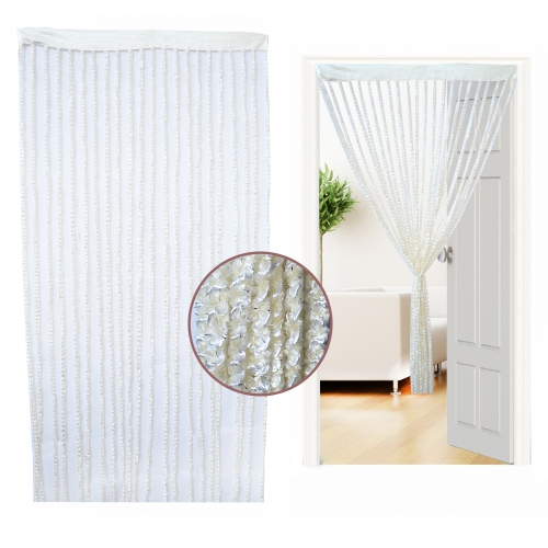 Non Brand String Curtain Vanila White Single Panel Pair