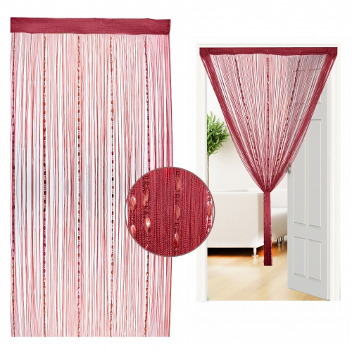 Non Brand Cherry String Curtain with Bead Single Panel Pair
