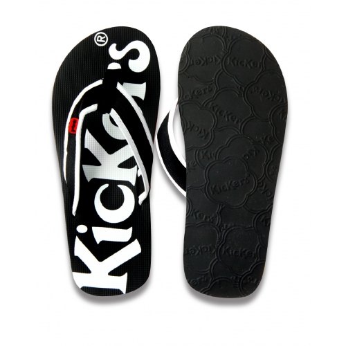 Brand Kickers 'Black Classic' Kids Unisex Summer Fashion Medium Flip Flops Footwear