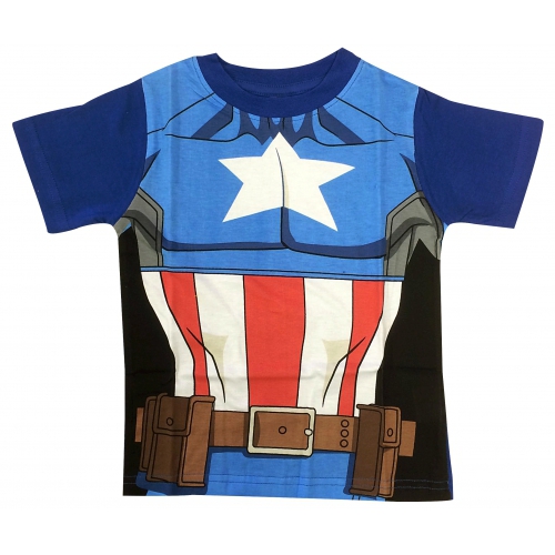 Marvel Avengers 'Captain America' Blue Round Neck 2 To 3 Years T Shirt