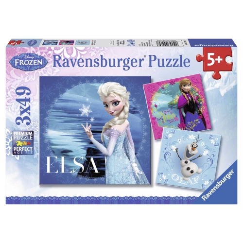 Disney Frozen Elsa Anna And Olaf 3x49 Piece Jigsaw Puzzle Game 4005556092697 