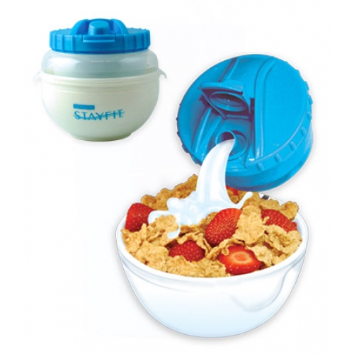 Ez Freeze Stay Fit Delux Cereal Kit, Bowl 750ml & Milk Container 275ml Cool Gear