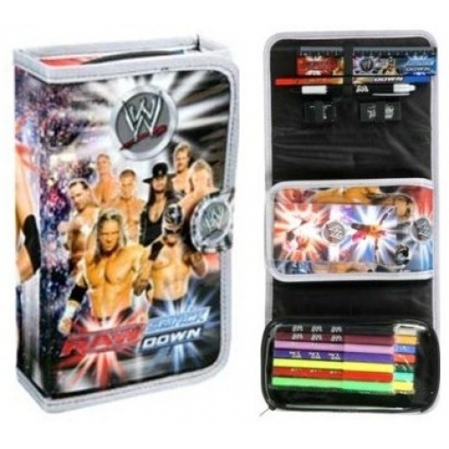 WWE Raw Smack Down 22pc Filled Pancil Case Stationery