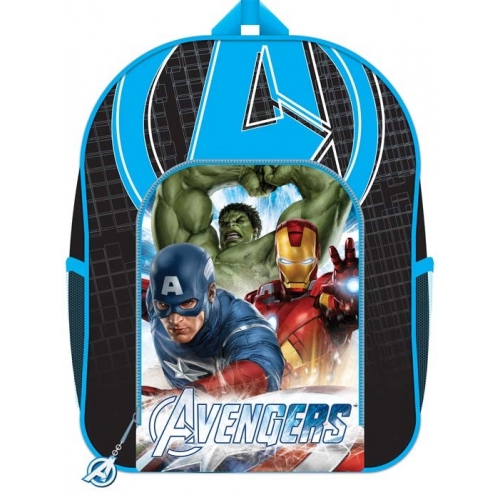 The Avengers 'Hulk, Spiderman, Iron Man' Pvc Front Pocket School Bag Rucksack Backpack