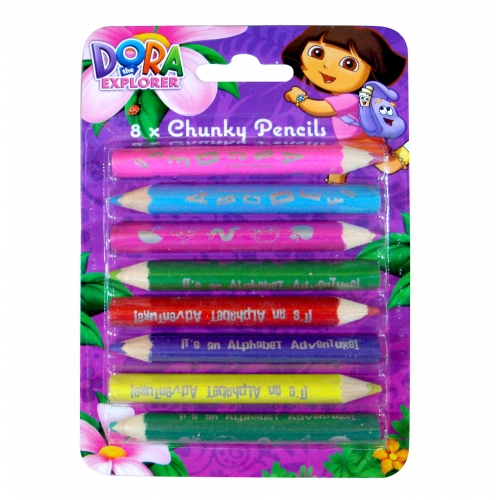 Dora The Explorer 8 Pk Chunky Pencil Stationery