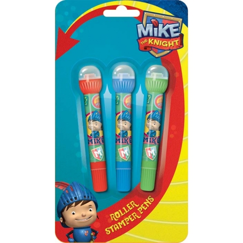 Mike The Knight 3 Pack Roller Stamper Pens Stationery