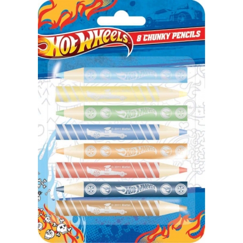 Hot Wheels 8 Pack Chunky Crayon Stationery