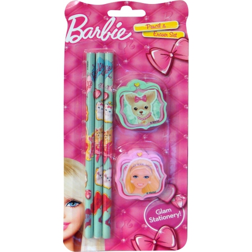 Barbie 'Pencil and Eraser' Pencil & Eraser Set Stationery