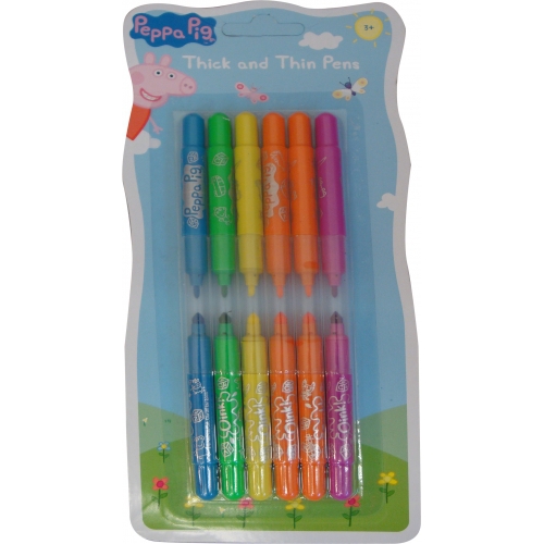Peppa Pig 'Thick and Thin Pens' Felt Tips Pen Stationery