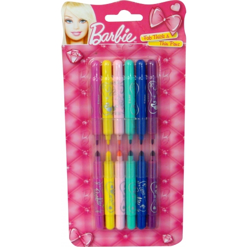 Barbie 'Thick and Thin Pens' Felt Tips Pen Stationery 5012128401862