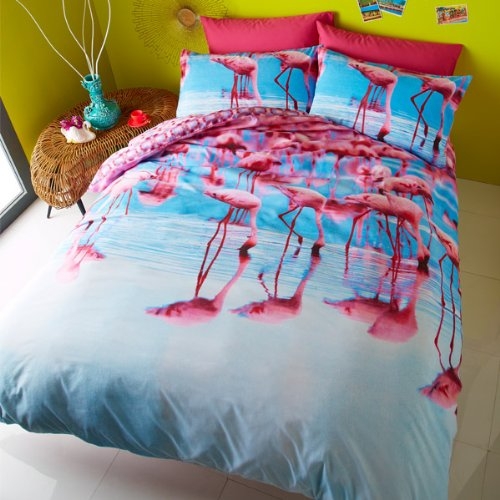 Catherine Lansfield Home Flamingo Multi Half Set Bedding King Duvet Cover