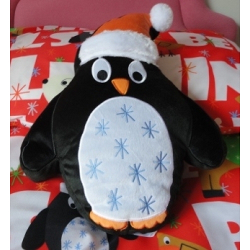 Penguin Jingle Bells Shaped Cushion