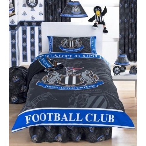 Newcastle Fc Crest Football Panel Official Single Bed Duvet Quilt Cover Set