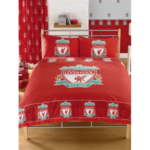 Liverpool Fc Stipple Football Rotary Official Double Bed Duvet
