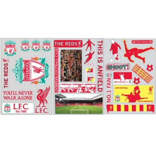 Liverpool Fc 32 Piece Football Wall Sticker Official