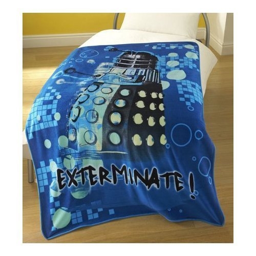 Doctor Who Exterminate Panel Fleece Blanket Throw