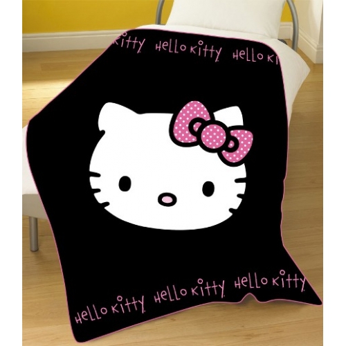 Hello Kitty Bow Panel Fleece Blanket Throw 5013259274318