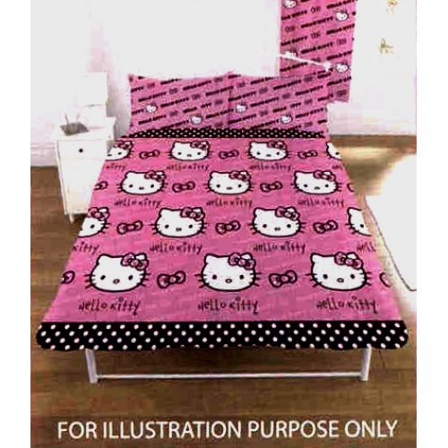 Hello Kitty Polka Dot Rotary Double Bed Duvet Quilt Cover Set