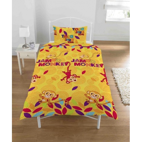 Tinga Jambo Monkey Rotary Single Bed Duvet Quilt Cover Set
