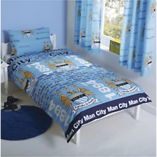 Manchester City 'Urban' Fc Football Panel Official Single Bed Duvet Quilt Cover Set