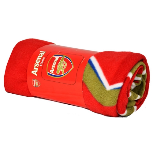 Arsenal Fc Crest Football Panel Official Fleece Blanket Throw