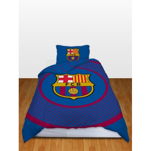 Barcelona Fc 'Bullseye' Football Panel Official Single Bed Duvet Quilt Cover Set
