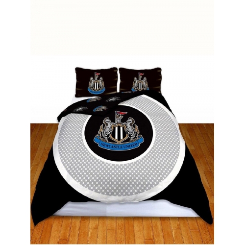 Newcastle United Fc 'Bullseye' Football Panel Official Double Bed Duvet Quilt Cover Set