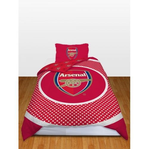 Arsenal Fc 'Bullseye' Football Panel Official Single Bed Duvet Quilt Cover Set