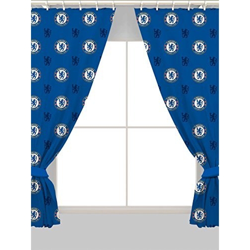 Chelsea Fc Football Repeat Crest Official 72 inch Curtain Pair