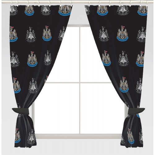 Newcastle United Fc Football Repeat Crest Official 72 inch Curtain Pair