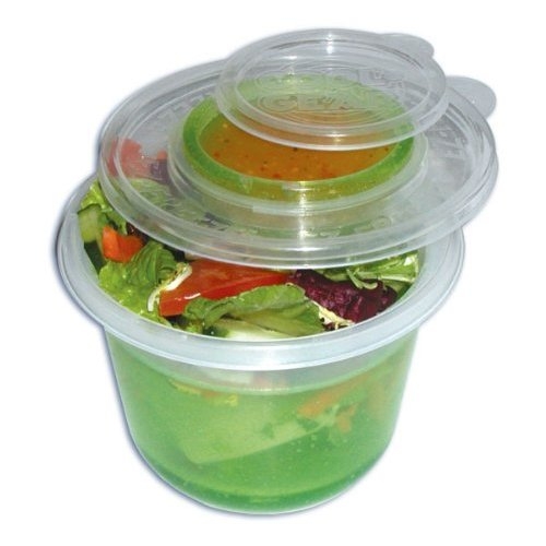 Ez Freeze Salad To Go Green, 2 In 1 Containers 750ml & 65ml Cool Gear