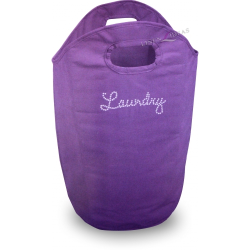 Purple Diamante Laundry Bag Bath