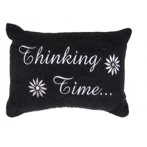 Black 'Thinking Time' Embellished Pillow Bath